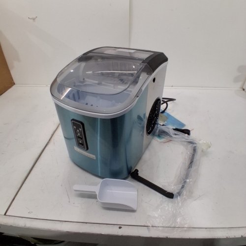 EUHOMY COUNTERTOP ICE MAKER MACHINE WITH HANDLE, BASKET AND SCOOP - MAKES 26LB PER DAY - SILVER (MODEL: IM-01X/IM008-B IN008-BSI-CAEH) image 3
