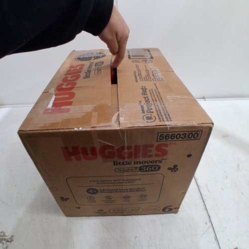 104PK HUGGIES LITTLE MOVERS HUGGFIT 360° WAISTBAND BABY DIAPERS - SIZE 6 (35+ LBS) image 2