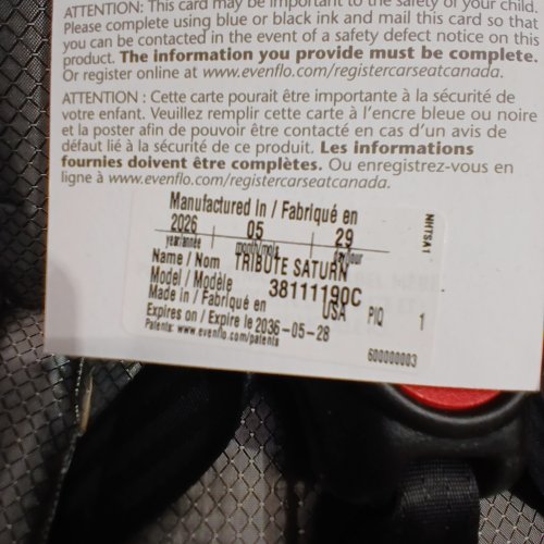 EVENFLO TRIBUTE LX CONVERTIBLE CAR SEAT - 40LBS CAP - SATURN GREY (MODEL: 38111190C) image 2