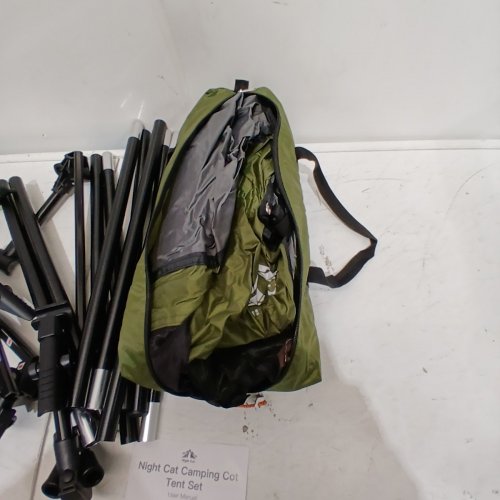 NIGHT CAT WATERPROOF OFF-THE-GROUND PORTABLE CAMPING COT TENT - 1-PERSON - GREEN / GREY image 6