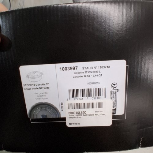 STAUB OVAL COCOTTE - 14.50" - 8 L - GRAPHITE GREY (MODEL: 1103718) image 2