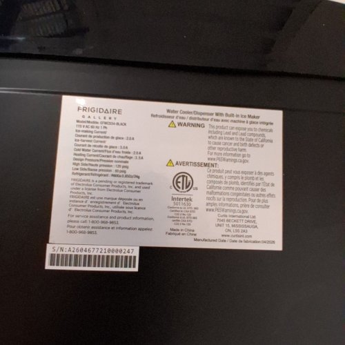 FRIGIDAIRE 3-IN-1 BOTTOM LOAD HOT/COLD WATER COOLER BUILT-IN BULLET ICE MAKER - 50 GAL - BLACK (MODEL: EFWC534-BLACK) image 6