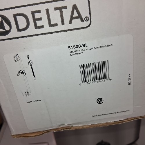 DELTA ADJUSTABLE GRAB BAR FOR SHOWER WITH STRETCHABLE METAL HOSE - 60" - 82" - CHROME - (MODEL:51500) image 6