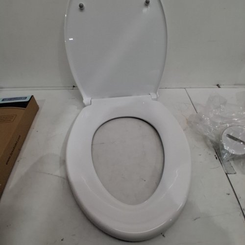 LUXE ELONGATED COMFORT FIT TOILET SEAT WITH SLOW CLOSE QUICK RELEASE HINGES NON SLIP BUMPERS AND FITS WITH LUXE BIDETS- WHITE (TS1008E) - 18.5 X 14 X 1.8 INCHES image 3