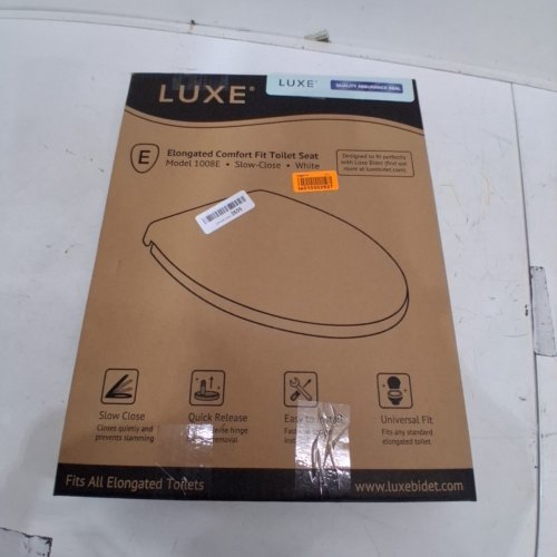 LUXE ELONGATED COMFORT FIT TOILET SEAT WITH SLOW CLOSE QUICK RELEASE HINGES NON SLIP BUMPERS AND FITS WITH LUXE BIDETS- WHITE (TS1008E) - 18.5 X 14 X 1.8 INCHES image 5