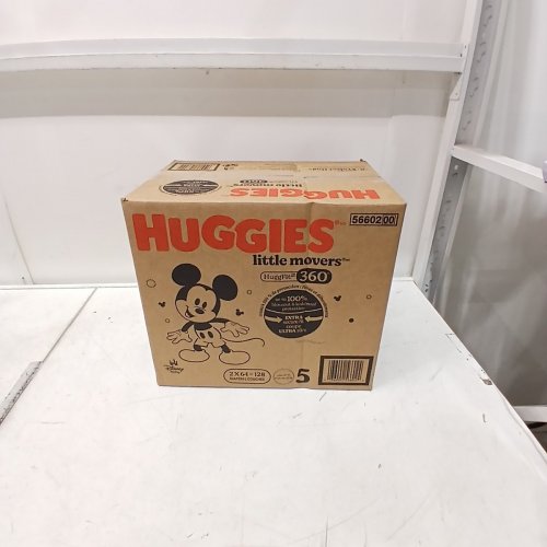 128PK BABY DISNEY HUGGIES LITTLE MOVERS HUGGFIT 360 DIAPERS - SIZE 5 - MICKEY MOUSE image 2