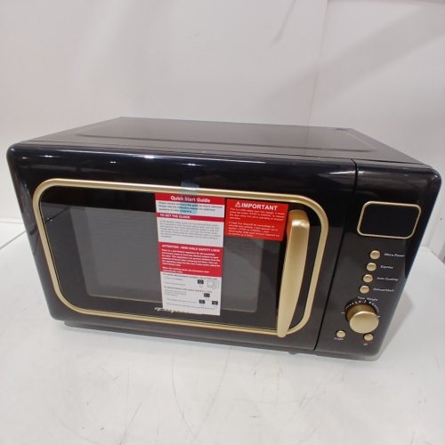 FRIGIDAIRE RETRO MICROWAVE OVEN - 0.7CU.FT - 700W - BLACK/GOLD (MODEL: EMW788-BLACKGLD) image 5