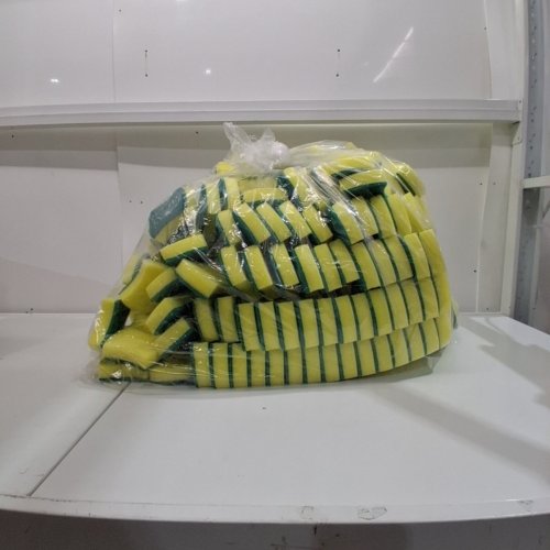 300PK (APPROXIMATELY) SCRUB SPONGES - YELLOW / GREEN image 3