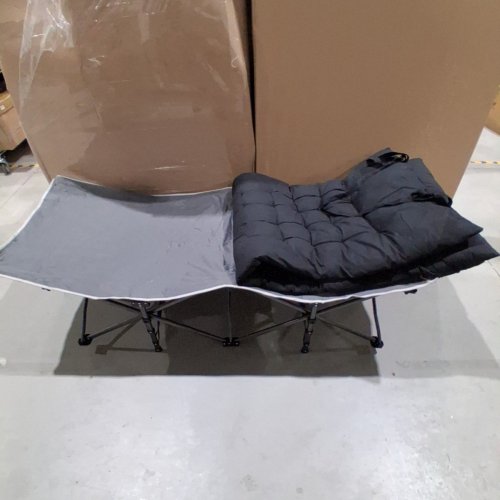 OVERSIZED CAMPING FOLDING COT 330LBS MAX - 28" -BLACK/GREY (MODEL:NYX03-06BU) image 3