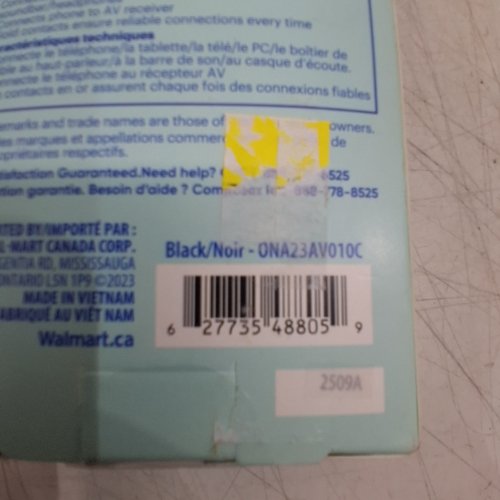 ONN 3.5 MM TO 2-MALE RCA CABLE - 6FT - BLACK (MODEL: ONA23AV010C) image 2
