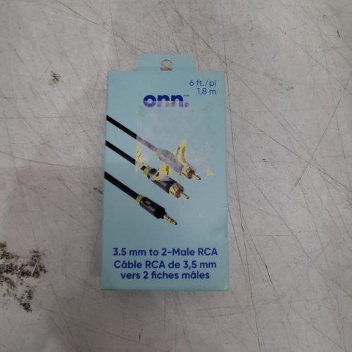 ONN 3.5 MM TO 2-MALE RCA CABLE - 6FT - BLACK (MODEL: ONA23AV010C) image 4