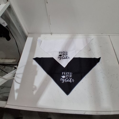 2PK GRADUATION DOG BANDANAS - OSFM - BLACK/WHITE image 3