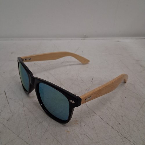 WOMEN'S BAMBOO VINTAGE SUNGLASSES - OSFM - BLUE-GREEN/NATURAL image 2