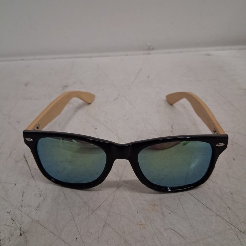 WOMEN'S BAMBOO VINTAGE SUNGLASSES - OSFM - BLUE-GREEN/NATURAL image 3