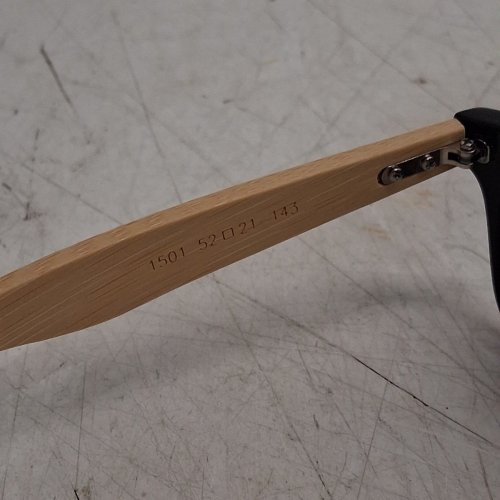 WOMEN'S BAMBOO VINTAGE SUNGLASSES - OSFM - BLUE-GREEN/NATURAL image 4