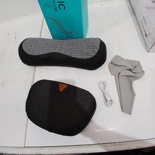 YUNARI 3-IN-1 CORDLESS ERGONOMIC CERVICAL NECK SUPPORT PILLOW WITH GENTLE HEAT AND AIRBAG COMPRESSION - GREY image 4