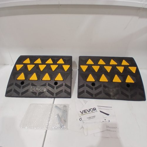 2PK VEVOR HEAVY DUTY RUBBER CURB RAMP 33069 LBS - 6" - BLACK (MODEL: KR-50) image 2