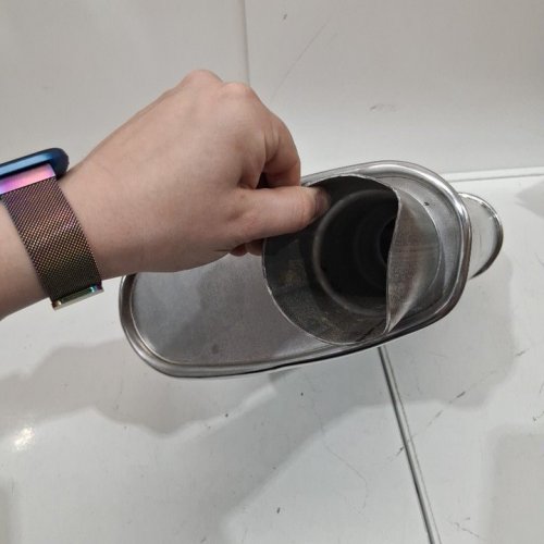 HUSH THRUSH UNIVERSAL FIT MUFFLER - 3" INLET / 3" OUTLET OFFSET/CENTER - STAINLESS STEEL (MODEL: 17635) image 3