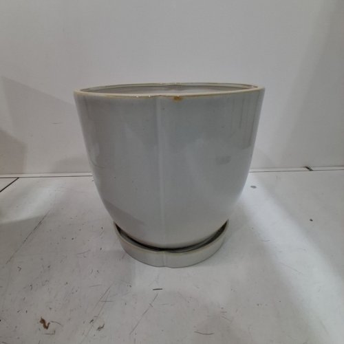 HEARTH & HAND WITH MAGNOLIA CERAMIC PLANTER - GRAY AND CREAM image 3