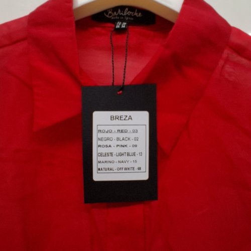 WOMEN'S BARILOCHE SHEAR BUTTON-UP COLLARED SHIRT - SMALL / MEDIUM - 38 - RED (STYLE: BREZA) image 5