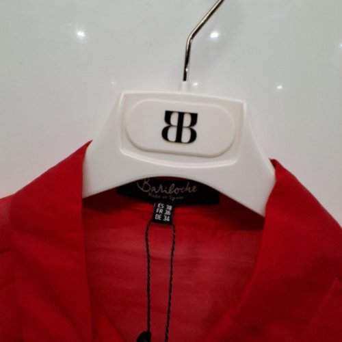 WOMEN'S BARILOCHE SHEAR BUTTON-UP COLLARED SHIRT - SMALL / MEDIUM - 38 - RED (STYLE: BREZA) image 6
