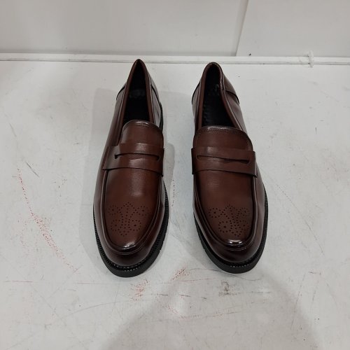 MEN'S DRESS SHOES INNER HIGH LOAFERS - 12 - BROWN image 2