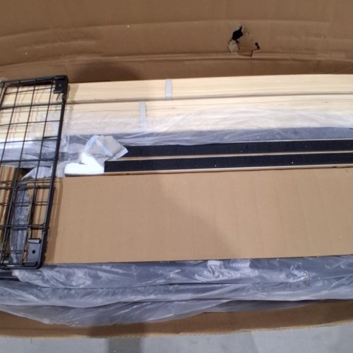 ENHOMEE STORAGE BED FRAME WITH 2 DRAWERS, LED AND CHARGING STATION - KING - GREY (MODEL: USSBF2GKSCXMJH-1) image 8
