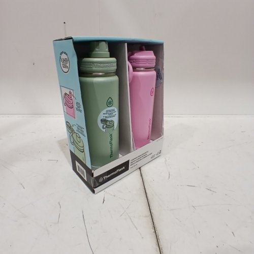 2PC THERMOFLASK INSULATED BOTTLES - 24 OZ / 710 ML EACH - PINK/GREEN (MODEL: 2730866) image 3