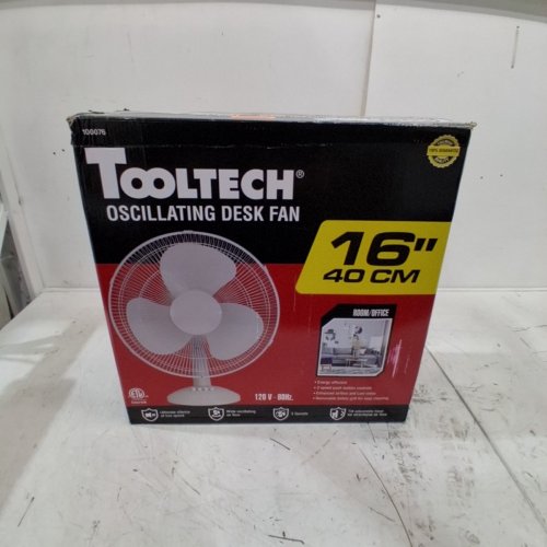 TOOLTECH 16" 3-SPEED INDOOR OSCILLATION DESK FAN ARTICLE (MODEL: 100076) image 3