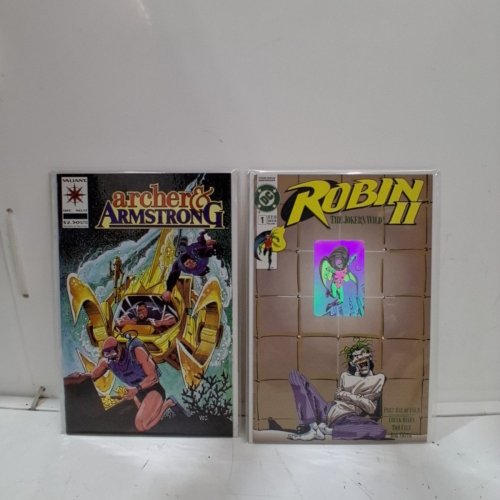 4 ASSORTED MALIBU, MARVEL, DC, AND VALIANT COMIC BOOKS - ARCHER AD ARMSTRONG #17, ROBIN II THE JOKER'S WILD #1, GHOST RIDER #40, EX-MUTANTS #6 - VARIOUS AUTHORS image 3