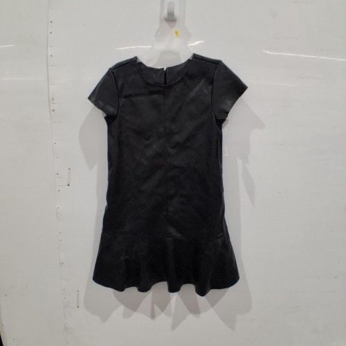 GIRLS GEORGE SHORT SLEEVE DRESS FUAX LEATHER DRESS - 14 - BLACK image 4