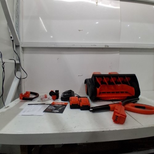 VOLTASK CORDLESS ELECTRIC SNOW SHOVEL WITH CHARGER AND LED LIGHTS - 16" - 48V - BLACK/ORANGE (MODEL: CSS004-160) image 3