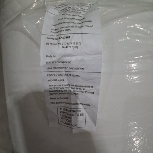FOAM FLOOR MATTRESS FOR GUEST ROOM - FULL - WHITE image 2