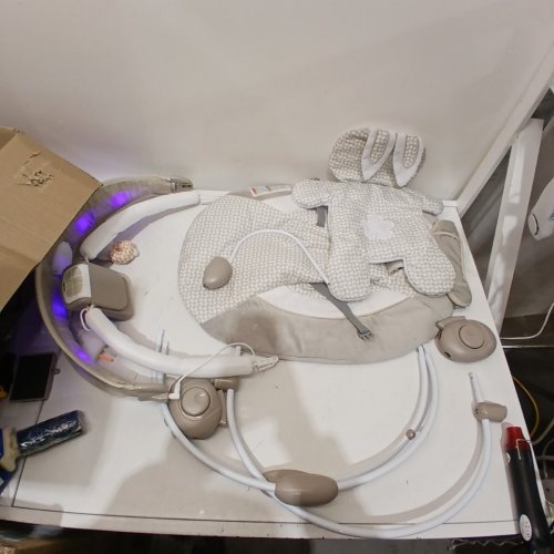 INGENUITY INLIGHTEN BABY BOUNCER WITH LIGHTS VIBRATION SOUNDS AND MUSIC - 20LB MAX - TWINKLE TAILS BUNNY THEME - TWINKLE TAILS BUNNY (MODEL: 8266 / 11200) image 2