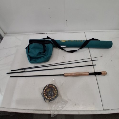 4PC SF FLY FISHING ROD COMBO - 7WT, 9FT, 24T, CARBON FIBER WITH CARRYING CASE - EMERALD GREEN (MODEL: EZ-907-4) image 3