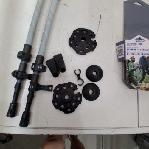2PC CASCADE MOUNTAIN TECH ADJUSTABLE QUICK-LOCK ALUMINUM TREKKING POLES - EXTENDS FROM 30"-52" - BLACK (MODEL#: TP-CF-QL-UL-EVA-E) image 3