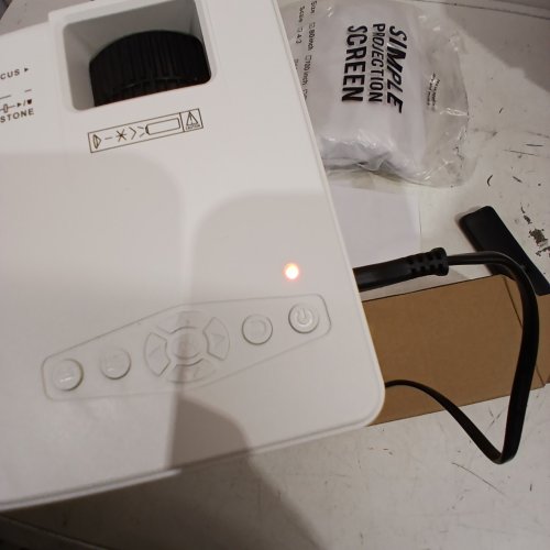 EOKEIY PROFESSIONAL MINI VIDEO PROJECTOR WITH SCREEN - WHITE (MODEL: HI-04) image 2