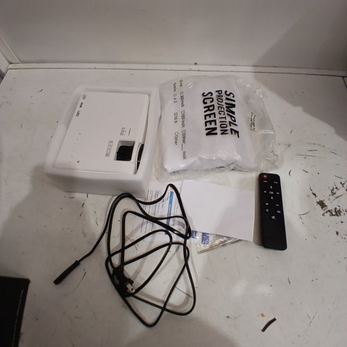 EOKEIY PROFESSIONAL MINI VIDEO PROJECTOR WITH SCREEN - WHITE (MODEL: HI-04) image 3
