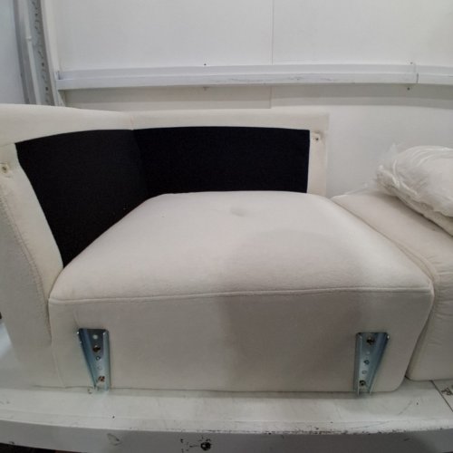 SOFT-FELT UPHOLSTERED SECTIONAL CHAISE - 4FT - BEIGE/BLACK image 5