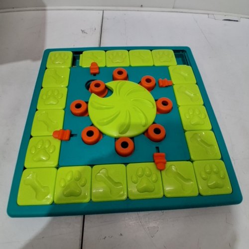 NINA OTTOSON BY OUTWARD HOUND MULTIPUZZLE SPIN SLIDE AND TREAT INTERACTIVE DOG TREAT PUZZLE TOY - LEVEL 4/EXPERT - GREEN/RED image 2