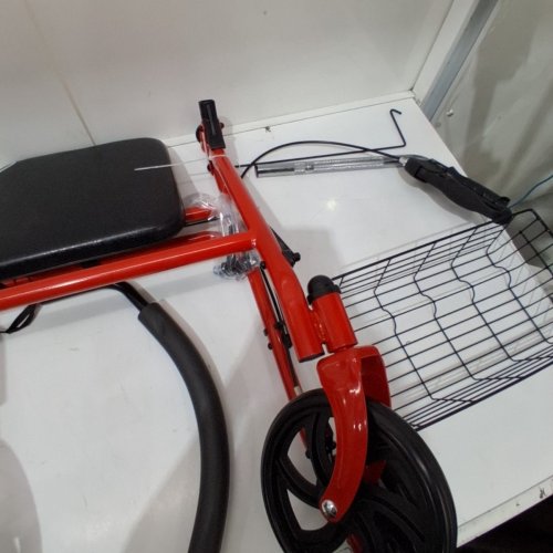 GUARDIAN BASIC STEEL ROLLATOR WITH 8'' WHEELS AND BASKET RED (MODEL:MDS86860ERS8) image 3