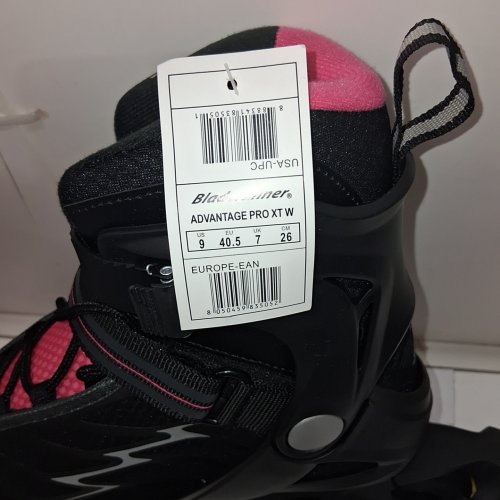 WOMEN BLADERUNNER ROLLERBLADE ADVANTAGE PRO XT INLINE SKATES - SIZE: 9 - BLACK/PINK image 3