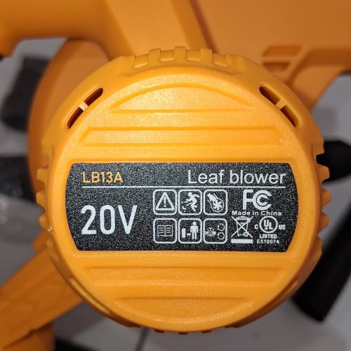 11PC CORDLESS LEAF BLOWER WITH BATTERIES- 20 V - YELLOW (MODEL: LB13A) image 3