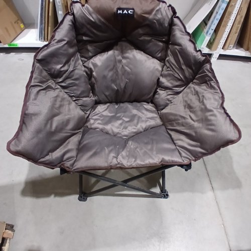 MAC SPORTS PADDED FOLDING CLUB CAMPING CHAIR WITH CARRY BAG - 500LBS MAX - BROWN/GREY (MODEL: 1872249) image 2