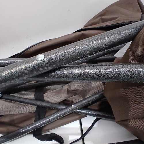 MAC SPORTS PADDED FOLDING CLUB CAMPING CHAIR WITH CARRY BAG - 500LBS MAX - BROWN/GREY (MODEL: 1872249) image 5