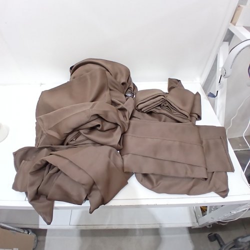 (6 PANEL) GROMMET TOP CURTAIN - 7FT X 52" - BROWN image 4