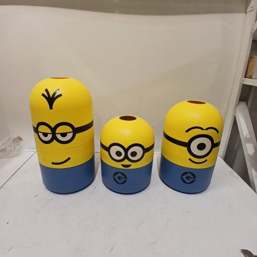 3PC MINIONS STACKABLE STORAGE CONTAINER - 9.25" / 12.25"/ 15" - YELLOW/BLUE (MODEL: 2038101) image 2