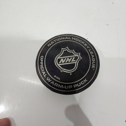 NHL OFFICIAL VEGAS GOLDEN KNIGHTS VS WINNIPEG JETS APRIL 13 2026 WARM-UP PUCK - BLACK image 3