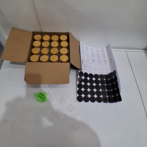 16PK GLASS SPICE/HERB JAR WITH WOODEN LIDS AND LABELS - 6OZ - CLEAR/NATURAL image 2