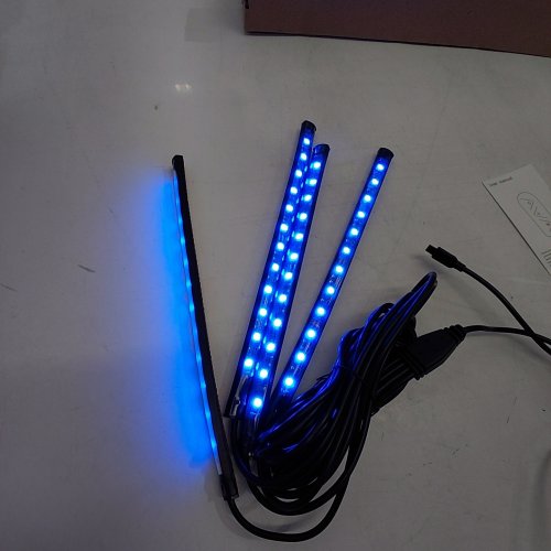 DUOFU365 RGB INTERIOR CAR STRIP LIGHTS WITH SMART APP CONTROL AND CIGARETTE LIGHTER ADAPTER - 12V DC - BLACK/MULTICOLOUR (MODEL: DFUS-FWD-RGB-4P-FBA) image 2